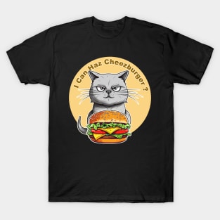 "I Can Haz a Cheeseburger" Meme Internet Culture T-Shirt